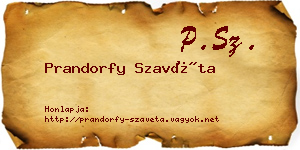 Prandorfy Szavéta névjegykártya